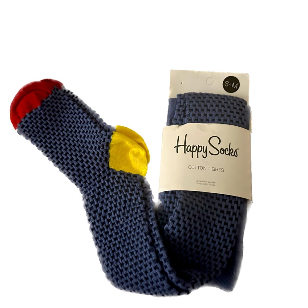 NWT Swedish Happy Socks woven cotton tights